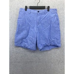 Banana Republic Men’s Shorts Blue Chinos Size 35 Aiden Short Linen Cotton Blend